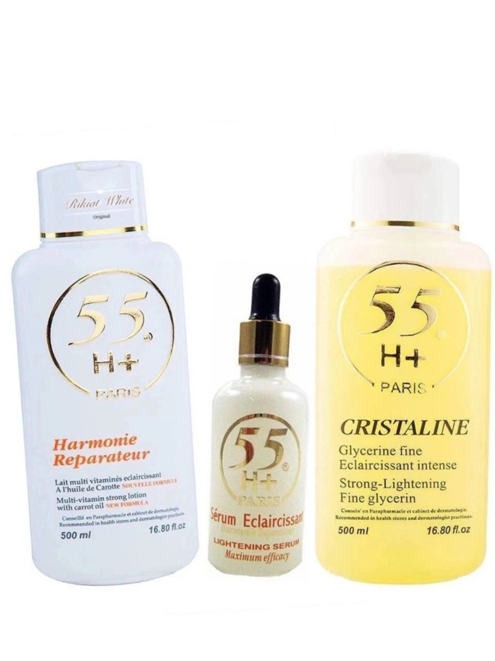 Cristaline & Harmonie Lightening Body Oil & Serum Set - White & Yellow